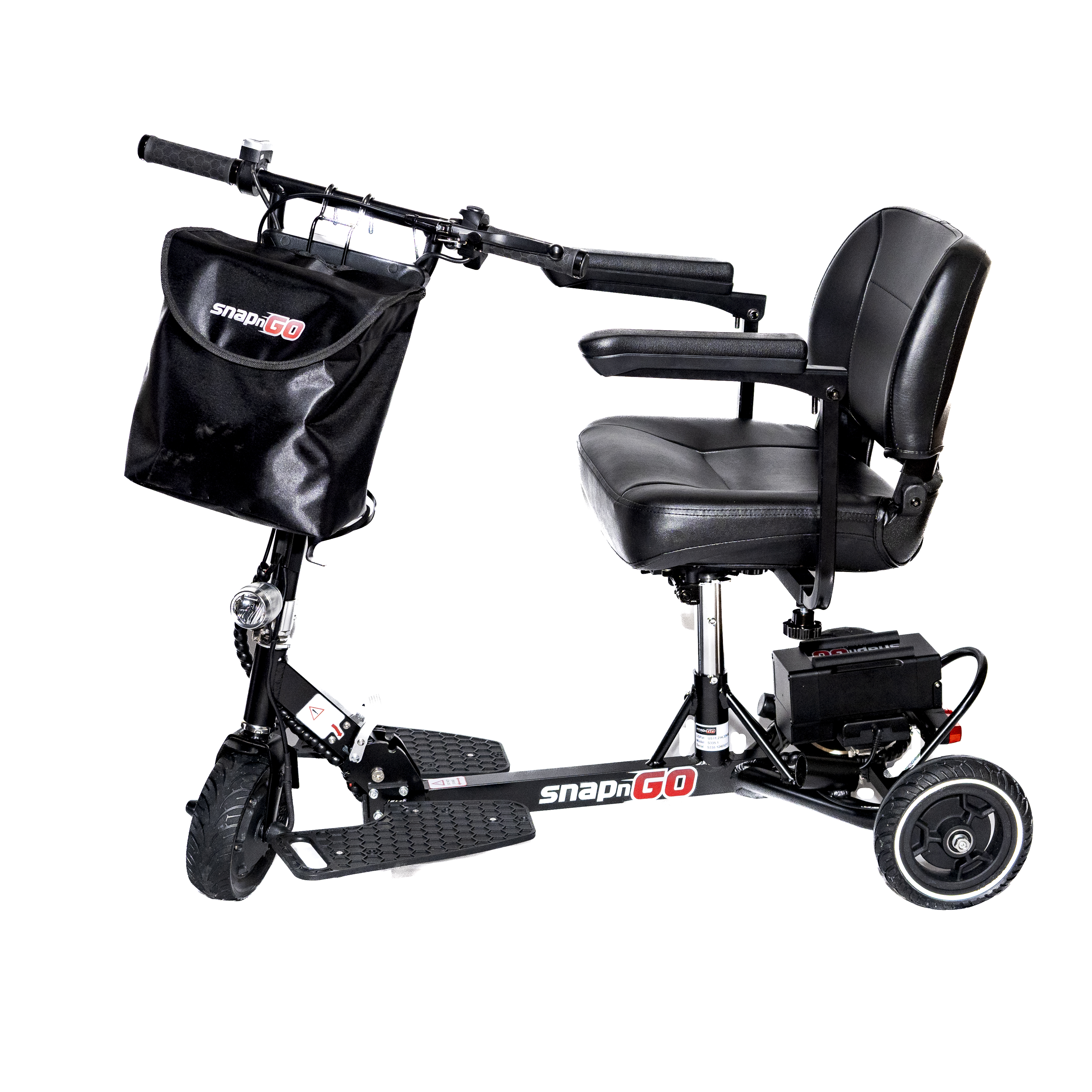 SNAPnGO S335.1 Deluxe lightweight seated scooter on a white background